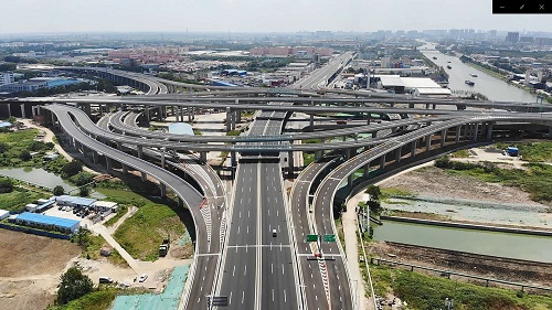 江蘇蘇州東環(huán)項目南湖路跨運河橋及地面道路、東環(huán)主線地面道路正式通過交工驗收 -航拍圖.jpg